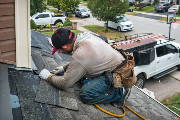 Professional Flat Roof Repair technician working in West College Corner, IN